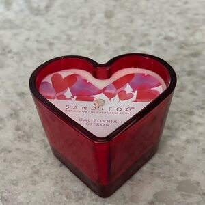 “New” Sand+Fog Red Heart Candle 5.5 oz
